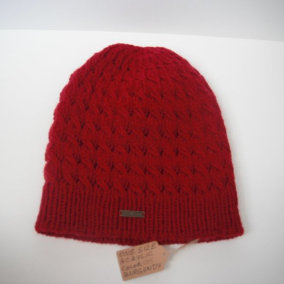 Hand Knitted Hat Toque One Size Acrylic Burgundy - 005 Hand knit by me - Picture 10 of 10